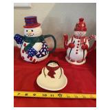 Christmas Village Snowman Cookie Jar