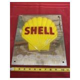 Plastic Shell Gasoline Sign with Crack 11 x 12