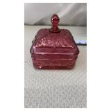 Tiara Glass Ruby Red Honeycomb covered honey