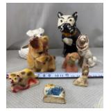 Vtg Dog Figurines Ceramic/Chalkware