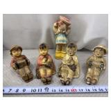 Mid Century Chalkware Ceramic Figurines