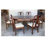 Queen Anne style cherry wood dining table and