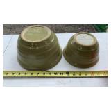 Vintage Monmouth Pottery Beehive Bowls: Green