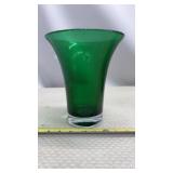 1950s Emerald green glass vase, heavy
