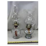 Clear glass kerosene oil lamps