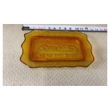 Indiana Glass Tiara amber glass bread tray