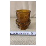 Vintage Indiana Glass Amber Stars and Bars Fairy