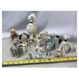 Mid Century porcelain spaghetti poodle figurines,
