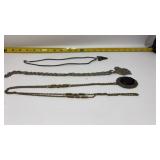 Vtg Necklaces including brass slide chain