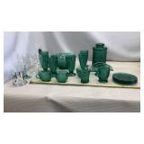 Indiana Glass Tiara spruce green pressed glass