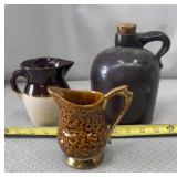 Vtg Stoneware Pottery Jug and pitchers
