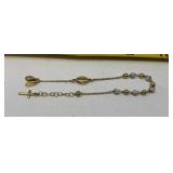 Gold-Plated Sterling Silver Rosary Bracelet