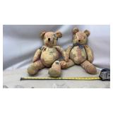 2-Handmade teddy bears crafted from repurposed,