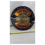 Harley-Davidson Ride Hard round metal tin sign,