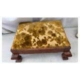 Antique Georgian-style carriage footstool with a
