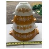 4-piece Pyrex "Butterfly Gold" Cinderella mixing