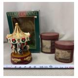Animated Village Carousel, Trinket Boxes
