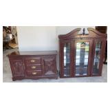 1990s Mid-Century Style Queen Anne Cherry Buffet