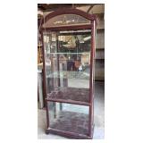 Vtg tall, traditional-style curio cabinet with a