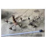 1950s 5 arm candle chandelier, wrought iron