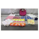 Handcrafted accessories including beaded bags, a