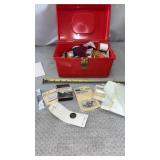 Sewing Box full of Thread, Snaps, buttons and