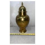 Vtg solid brass lidded urn