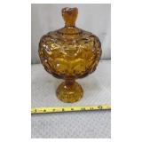 LE Smith Amber Glass Moon and Stars covered