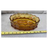 Fostoria amber glass oval serving bowl in the