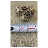 NATASHA 3D Rhinestone Tiger Hinged Bracelet Cuff