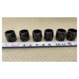 1950s Japan Black Poodle Ceramic Saki Cups/Shot