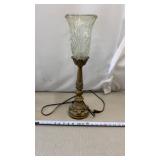 Gold Finish Resin Console Lamp With Clear Glass