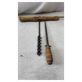 Primitive Tools T-handle wood auger, wood handle