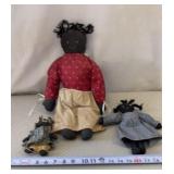 Vtg Black Americana Handmade Dolls