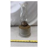 Queen Anne No. 2 Glass & Brass Oil Lamp. 14"