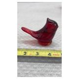 Titan Art Glass "Cardinal of Love" ruby red bird