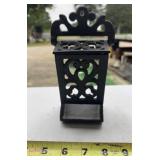Black Cast Iron wall-mounted matchbox holder