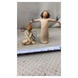 Willow Tree "Happiness" & Serenity figurines by