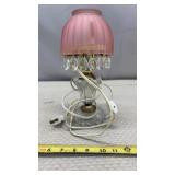 Michelotti cranberry pink glass boudoir lamp with