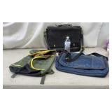 Blue denim messenger bag, Briefcase and backpack