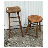 Vtg Wooden Barstools
