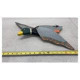 Vtg hand-painted wooden mallard duck whirligig