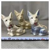 3-Vtg Mid-Century Pottery West Highland Terrier