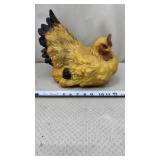 Vtg Farmhouse Life Size Hand Paint Resin Hen
