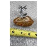Spoontiques pewter dragon figurine holding a