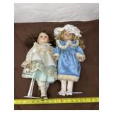 Old porcelain Dolls with Stands