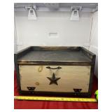 Wood Storage Box with Drop Down Door.