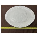 White Ceramic Turkey Platter