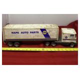 Vintage Napa Metal Flat Nose Semi With Trailer