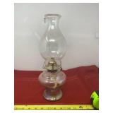 Opalescent Base with Clear Glass Oil Lamp